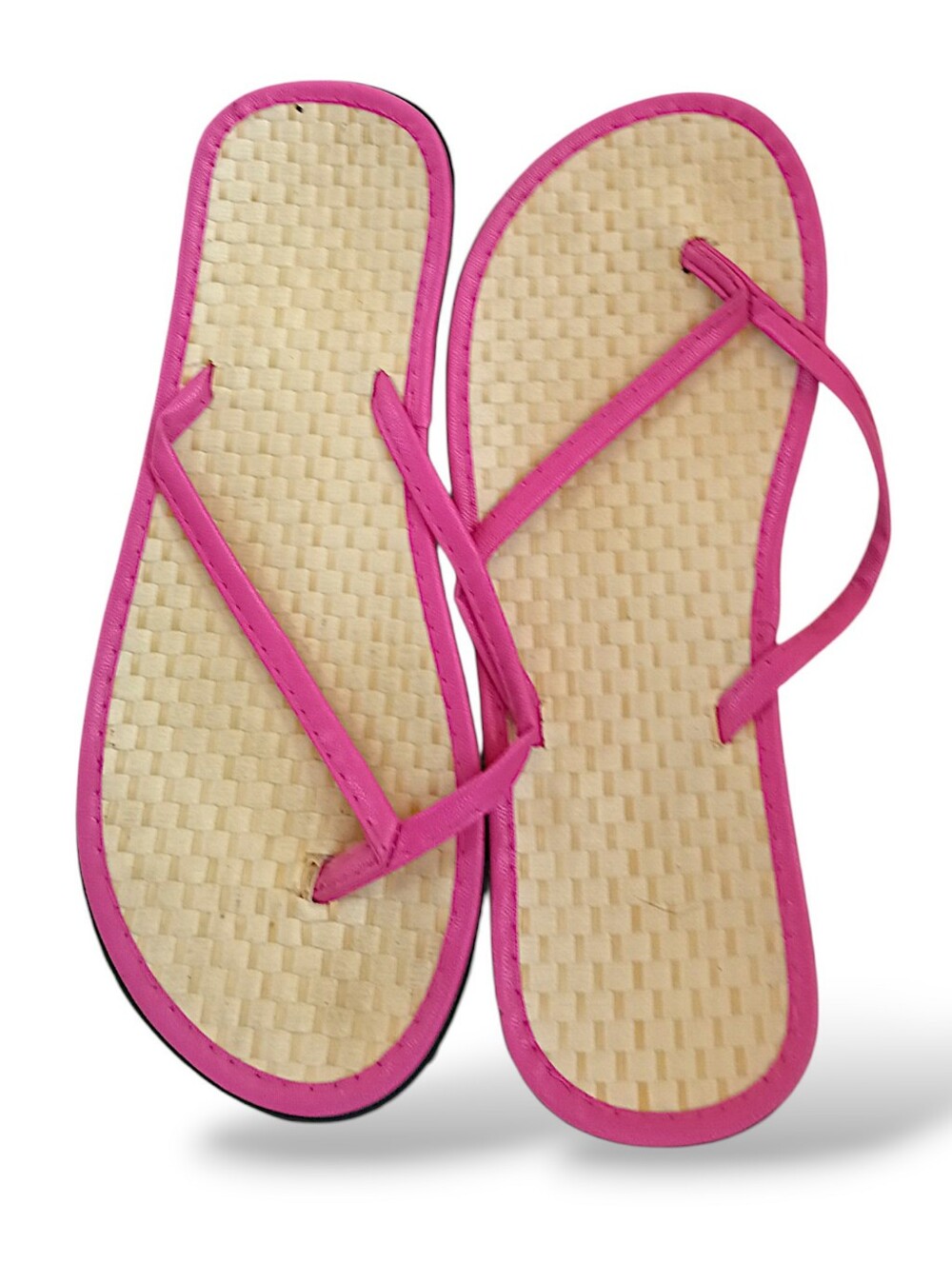 Pink Straw Style Flip Flop Sandals Lightweight Beach